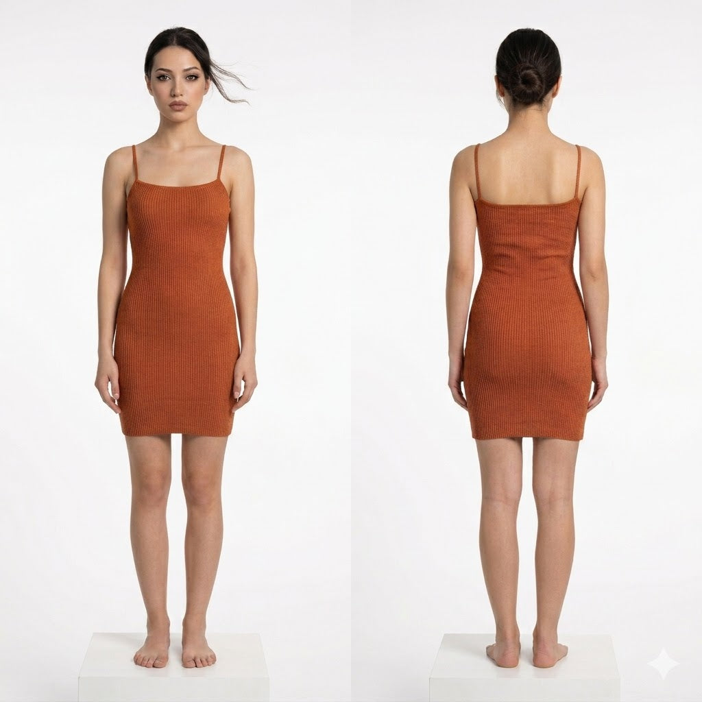 Short ribbed bodycon dress