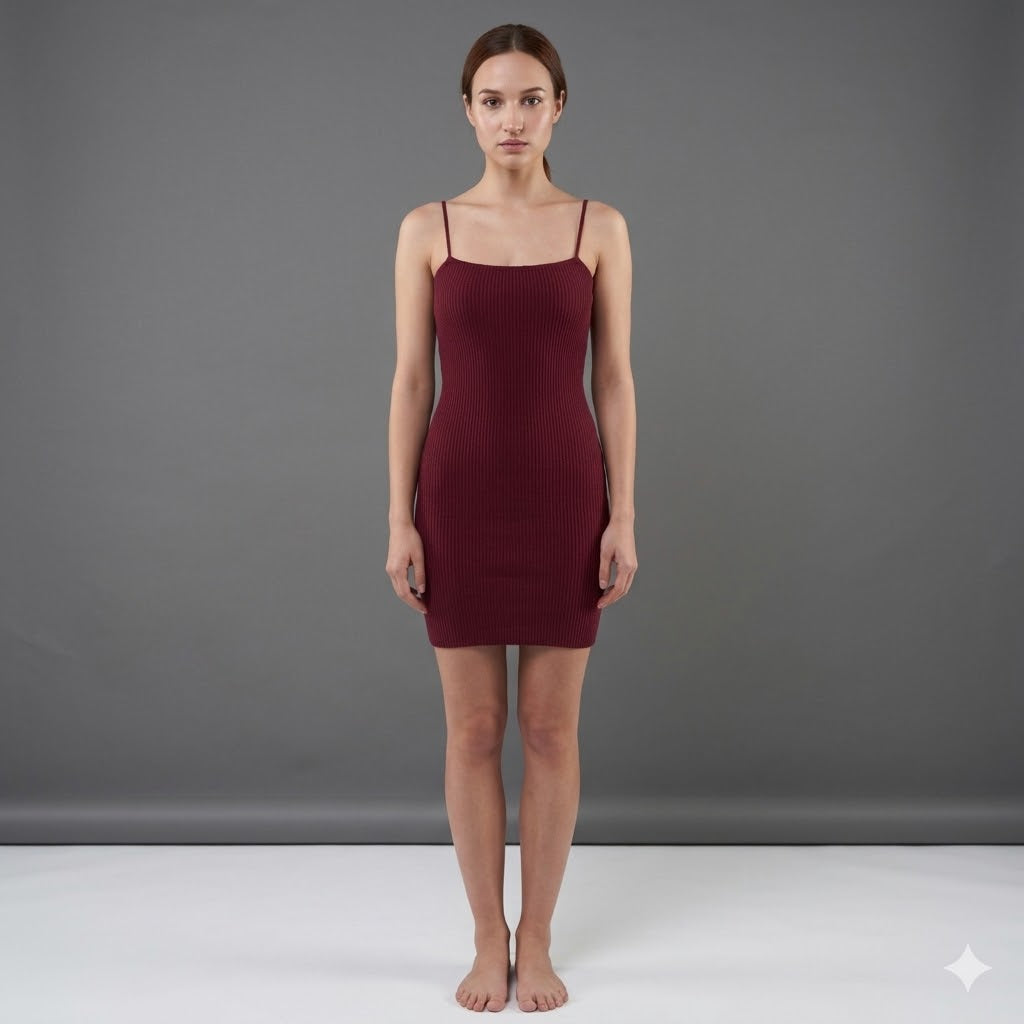 Short ribbed bodycon dress