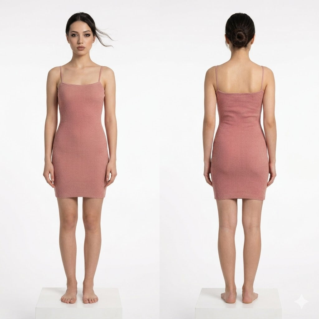 Short ribbed bodycon dress