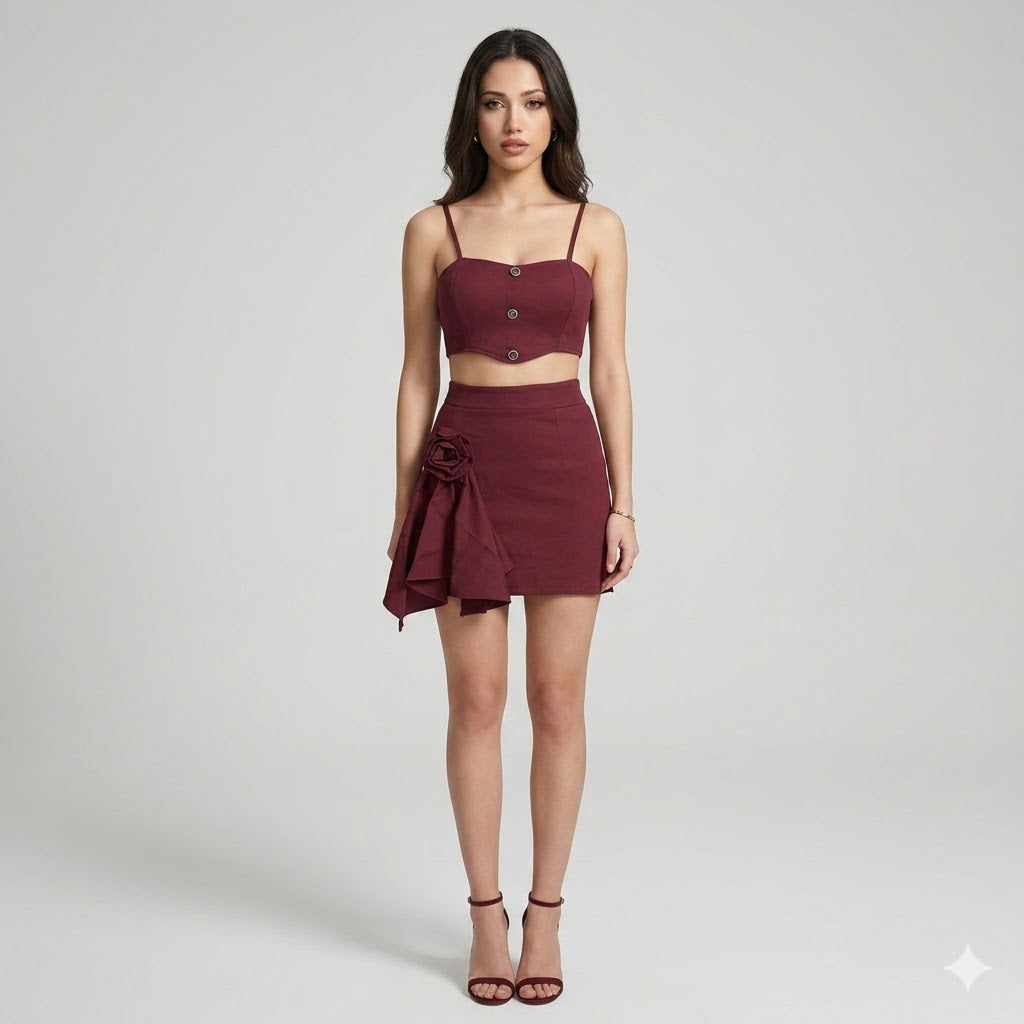 Short bodycon skirt and top Set.