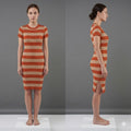 Short ribbed half-sleeves bodycon dress