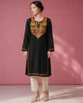 Rang-e-Bahaar Classic Black Kashmiri Cotton Kurti | Versatile Daily Ethnic Wear